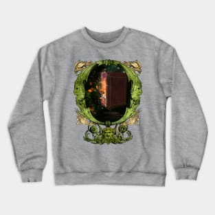 Fairytale book in the forest with cute little fairy Crewneck Sweatshirt